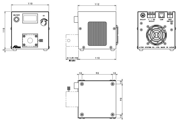 赤外線LEDライティングBOX_LLBKD-SWIR外形図