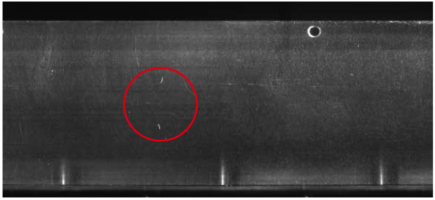 LLRによる円筒形金属部品のキズ検査撮像例